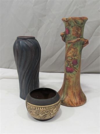 3 Piece Vintage/Antique Pottery Lot - Weller & Van Briggle