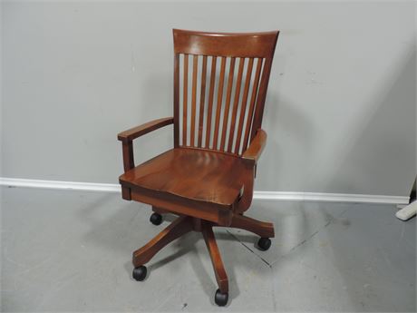 Solid Wood Rolling Desk Chair