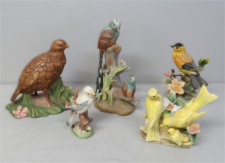 Ceramic Bird Lot - Greline, Royal Crown, Tislo - 5 Pieces