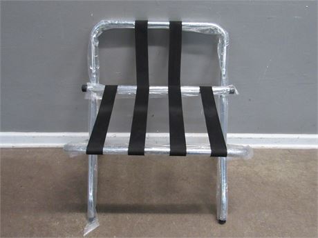 NEW - Folding Metal Suitcase Rack with Backrest/Guard