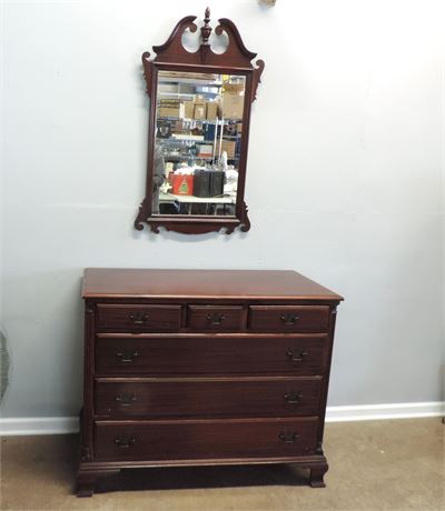 Solid Wood Dresser and Mirror