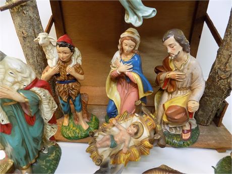 Vintage Nativity Christmas Holiday Decor