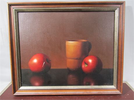 Alfred Jackson, (American 1940 - 2001), Still Life of Apple and Ceramic Mug,