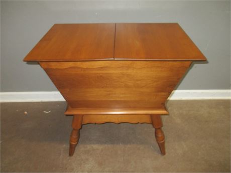 Special Solid Mid Century Dough Box or Serving Table with Two Flip Up Top Lids