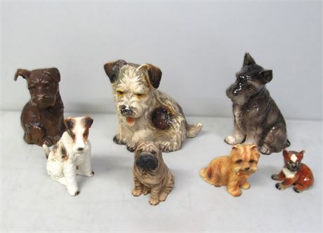 Dog Figurine Lot - 7 Pieces