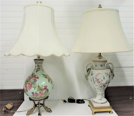 Pair of Ceramic / Brass Style Lamps