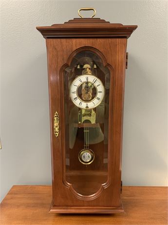 Ethan Allen Hermle Germany Mahogany Brass  Working Clock