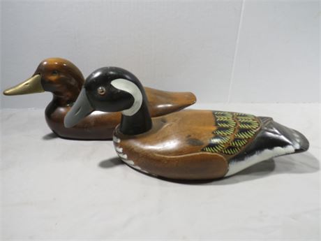 Hand Carved Wooden Duck Sculptures