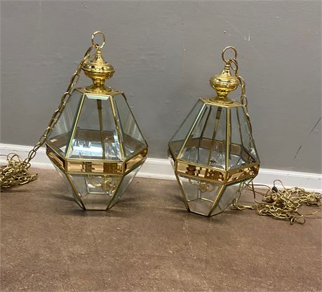 Vintage Hanging Lamps with Chains