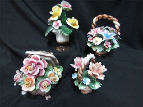 Vintage Capodimonte Floral Ceramics