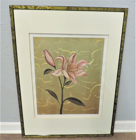 Framed Pink Lillies Print