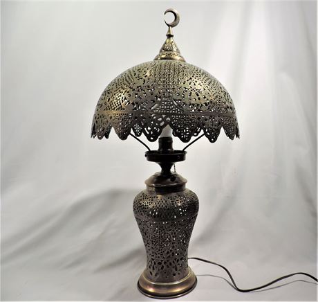 Antique Brass Crescent Moon Table Lamp