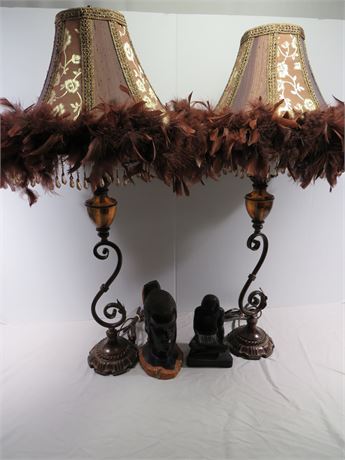 Table Lamps w/Sculptures