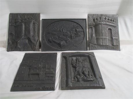 5 Piece Cast Iron Plates, Made in Europe Luxembourg