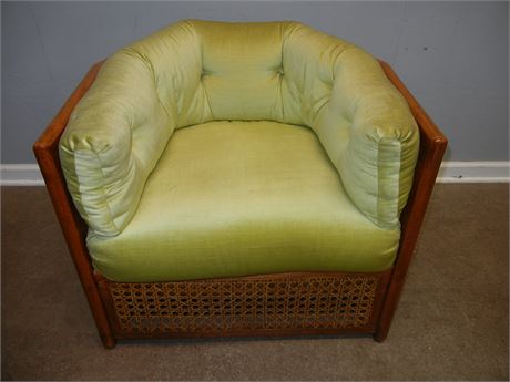 Vintage Ecker-Shane Arm Chair with Lime Green Cushions