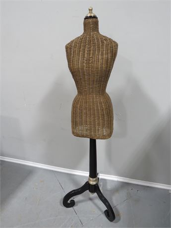 Wicker Dress Form on Stand