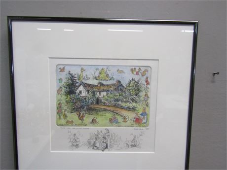 Michael Bond Original Fine Art Etching "Hill Top Farm District" Signed, Numbered