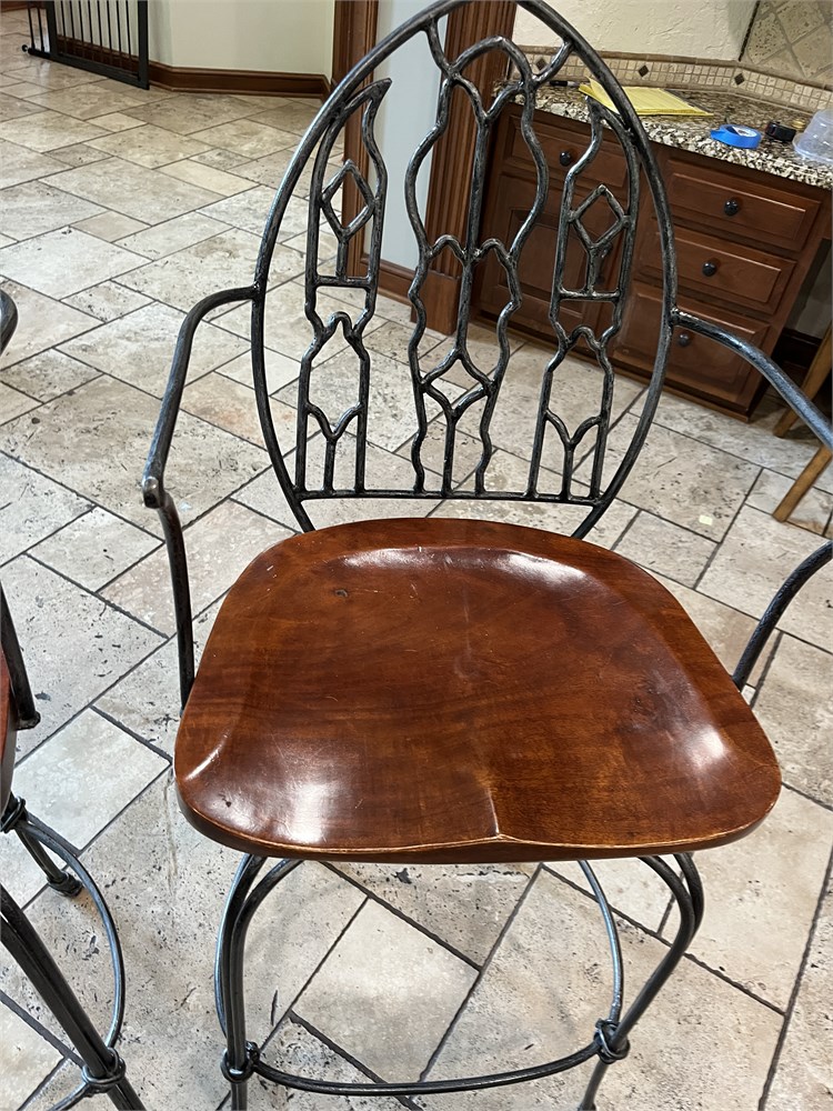 Transitional Design Online Auctions - Gothic Spanish Revival Bar Stools ...