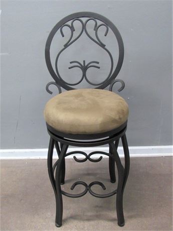 NEW - Bar Stool with Brown/Bronze Tone Metal Frame and Microfiber Seat