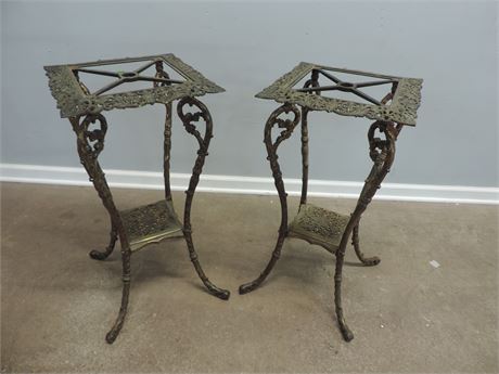 Pair of Brass Accent Tables