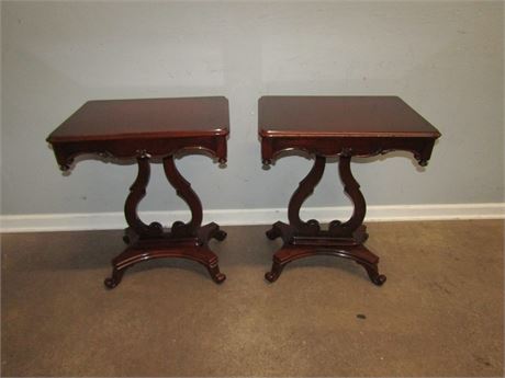 Vintage Solid Wood End Tables