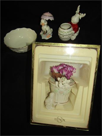 Lenox Vase, Bowl & Candles