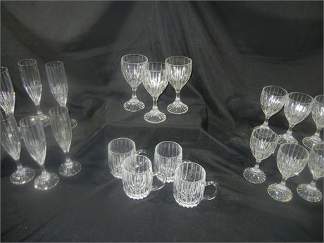 Vintage Mikasa Crystal Park Lane Water Goblets, Crystal Glasses and Mugs