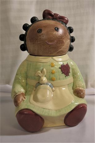 Vintage Cookie Jar, Rag Doll Spice Black Americana Memorabilia Treasure Craft