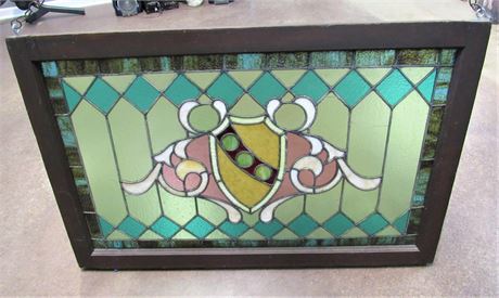 Vintage Leaded Stained Glass Window