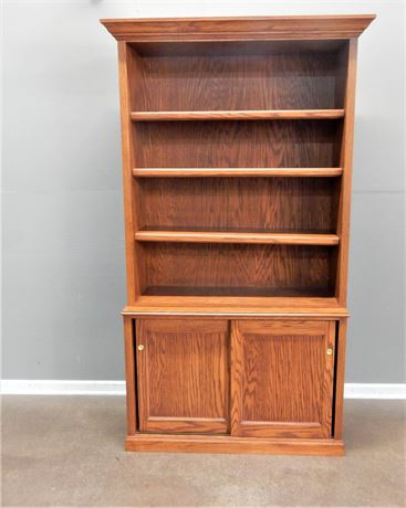 Wood Bookcase and Storage Cabinet