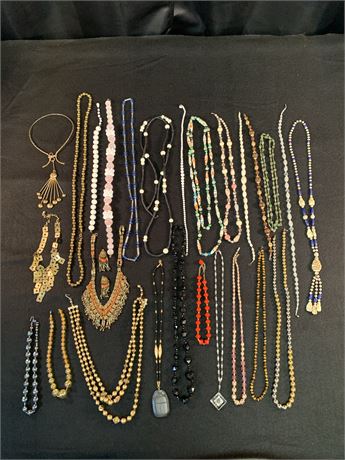 Lot of 26  Vintage  Necklaces and Pair of Earrings