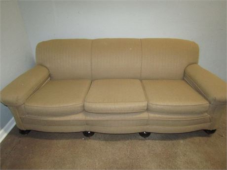 Beige Full Upholstered Sofa Couch