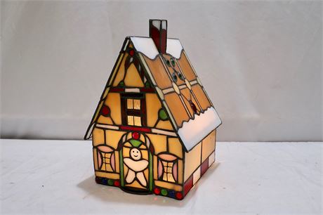 Lighted Glass Gingerbread House