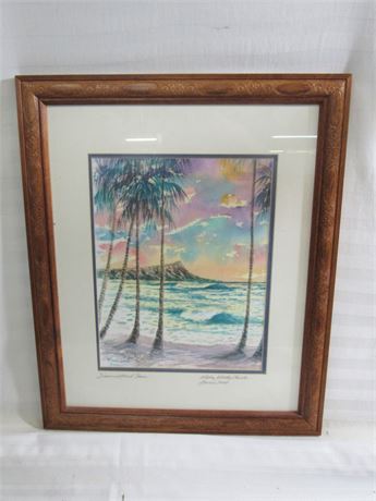 Woody Chock Watercolor Landscape - Diamond Head Dawn - Hawaii 2000