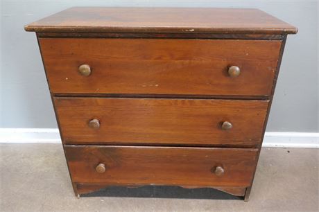 Vintage 3 Drawer Chest of Drawers with Wood hardware
