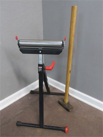 Craftsman Adjustable Roller Stand and a Sledge Hammer