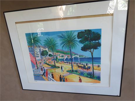 JEAN CLAUDE PICOT "Coastline" French Riviera Signed Lithograph