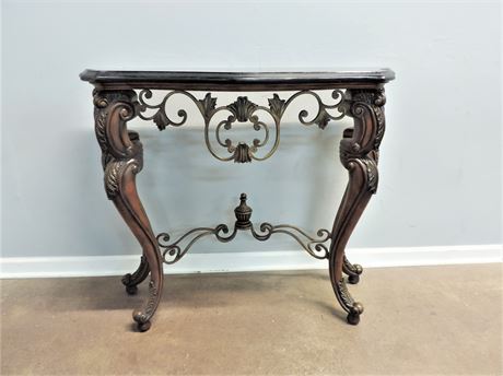 Metal Base Console Table / Marble Top