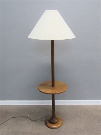 Vintage Mid Century/Danish Modern Walnut Tray Table Floor Lamp