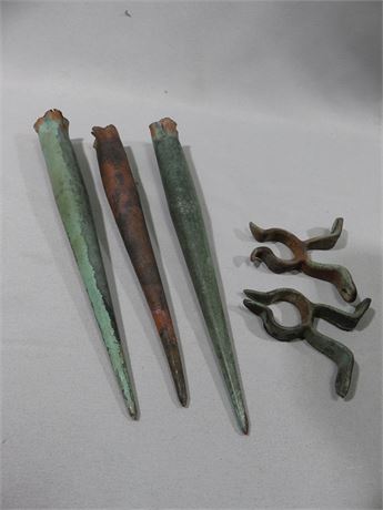 Vintage Copper Lightning Rod Tips