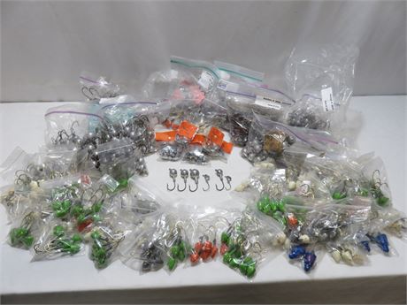 Thousands of Assorted Weighted Fishing Jig Hooks