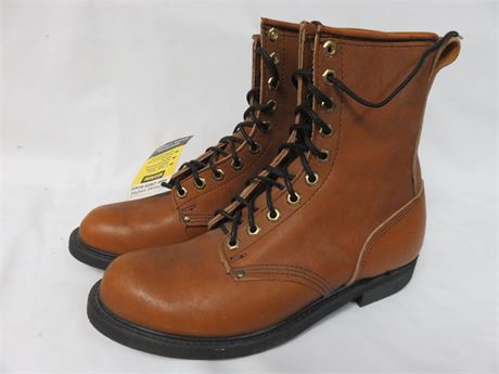 CAROLINA BOOTS Men's Leather Work Boots - SIZE 8