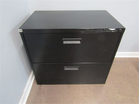 2 Drawer Black File Cabinet