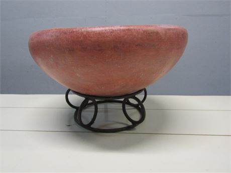 Large Ceramic Bowl on Stand