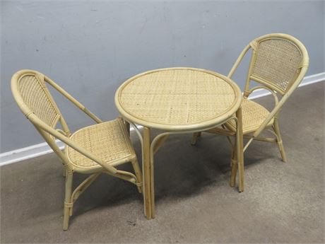 Rattan Children's Table & Chairs