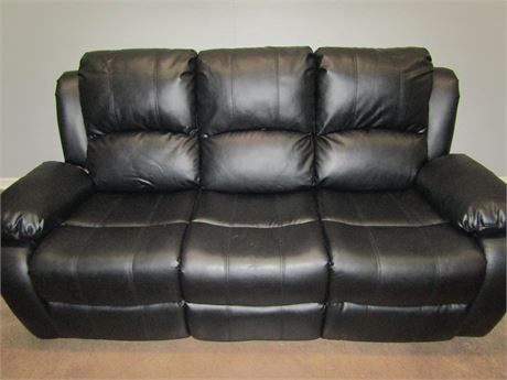 Faux Black Leather Style Sofa