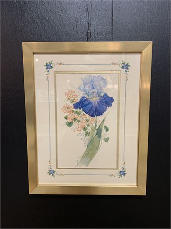 Floral Watercolor Hand Embellished Wall Art
