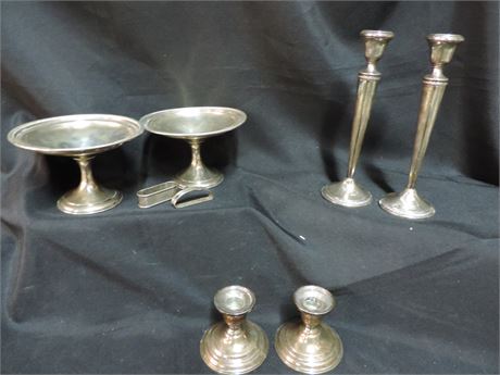 STERLING SILVER Napkin Rings / Weighted Candlesticks