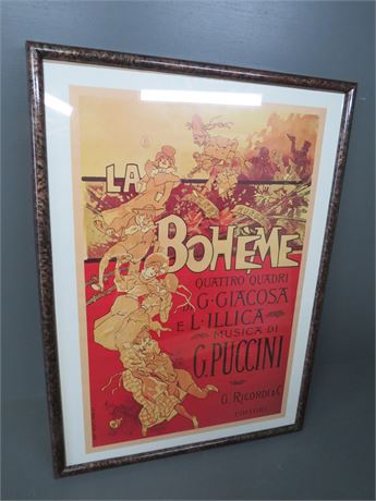 La Boheme Art Nouveau Opera Poster Reproduction