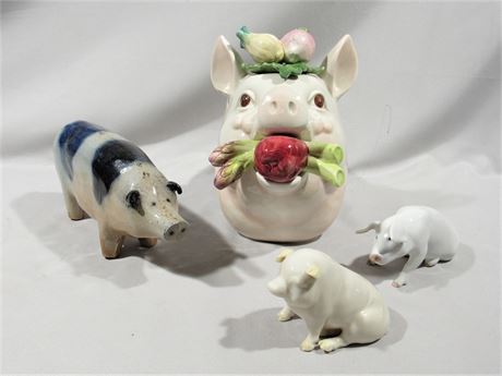 4 Piece Ceramic Pig Lot